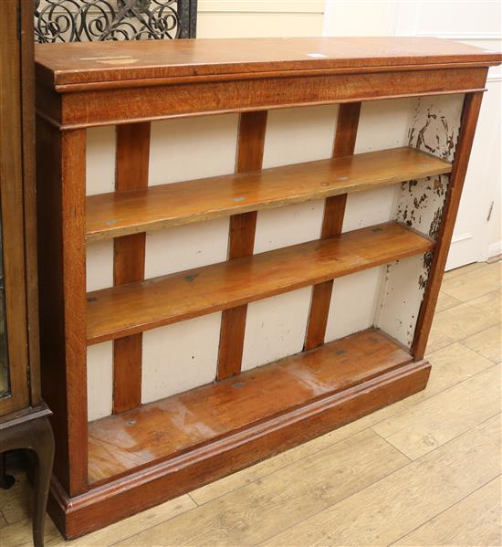 A Victorian open bookcase, W.138cm